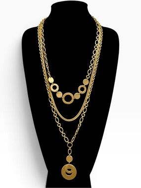 Chico’s Convertible 4-in-1 Gold Necklace 36” NWT